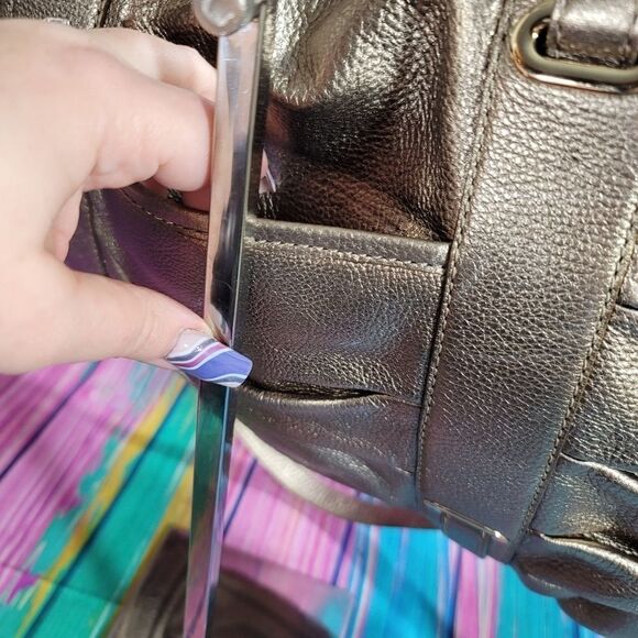 Michael Kors Rouched Gansevoort Bronze and Gold Tote or Large Hand Bag - Picture 4 of 16